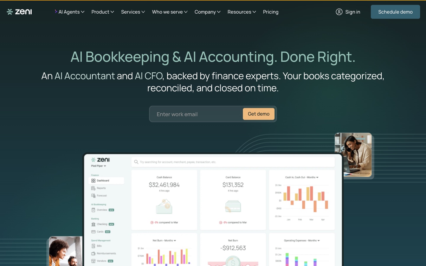Zeni AI bookkeeping and AI accounting homepage