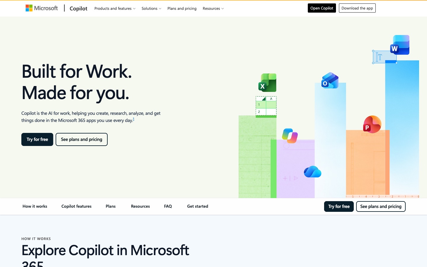 Microsoft 365 Copilot page for individuals